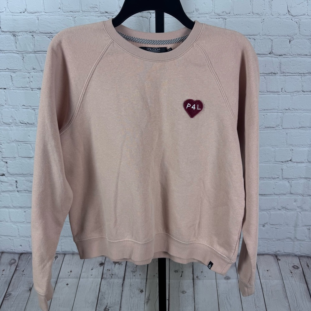Volcom Pink Sweatshirt with Heart Patch